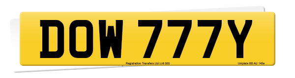 Registration number DOW 777Y